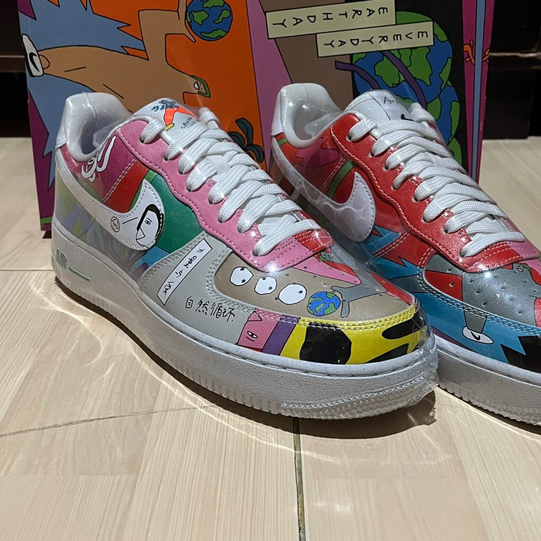 Nike Air force 1 Flyleather Rouhan Wang - size 9 / 42.5, Fesyen Pria ...
