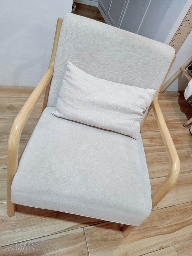 Nordic sofa (Category: Chairs) located in Las Pinas. Submitted by closetful.ph (Listing ID 1351680934, Image 2). Description: VGUC. no marks; no scratches; no flaw. very sturdy. minimalist design. RFS need bigger chair.