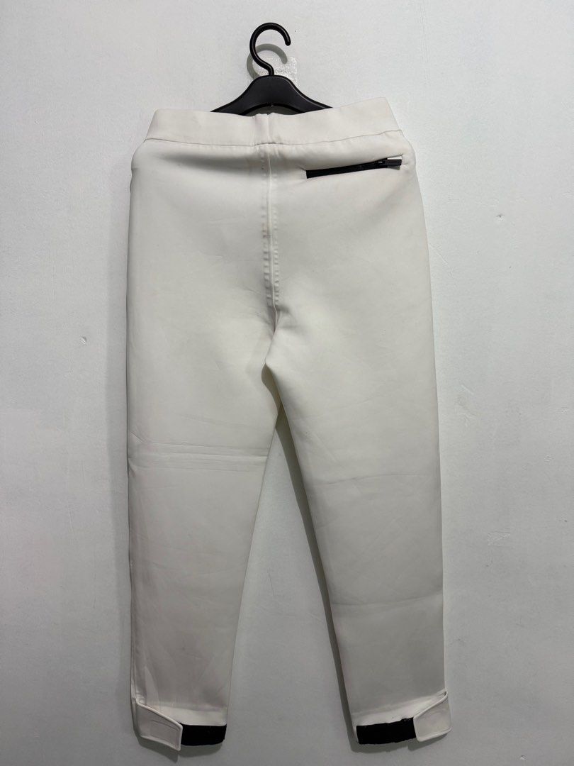 Prada white recycled double jersey pants (Category: Joggers) located in Sorsogon. Submitted by jovert_23alviz (Listing ID 1351646133, Image 2). Description: Prada white recycled double jersey pants Tech fabric pants Size S Waistline 28-32 Lenght 38 inch Adjustable hem 13k.