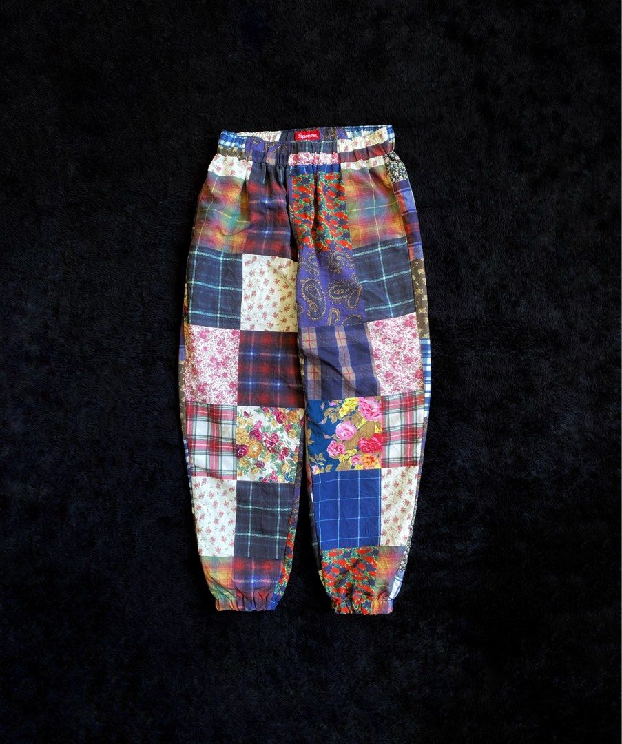 SUPREME New York - FW16 Patchwork Pants (Category: Joggers) located in Dinalupihan. Submitted by thriftout.ph (Listing ID 1351730435, Image 1). Description: SUPREME New York - FW16 Patchwork Pants MEASUREMENTS: By Inches Waistline - 14-17 (Stretched) L on tag Full Length - 39 Leg Opening - 5-9 (Stretched) •Adjustable Waistline with Laces •Relaxed Fits •Multiple Pockets ISSUE(S) - No issue CONDITION - Good / Presetable PRICE: P2,680 Only Free Ship