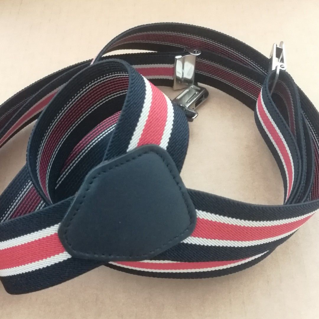 suspenders, adult, garterized/stretchable (Category: Accessory Holder, Box & Organizers) located in Mandaluyong City. Submitted by posiec (Listing ID 1351710434, Image 2). Description: good condition like new garterized/stretchable adjustable leather trim stainless hardware.