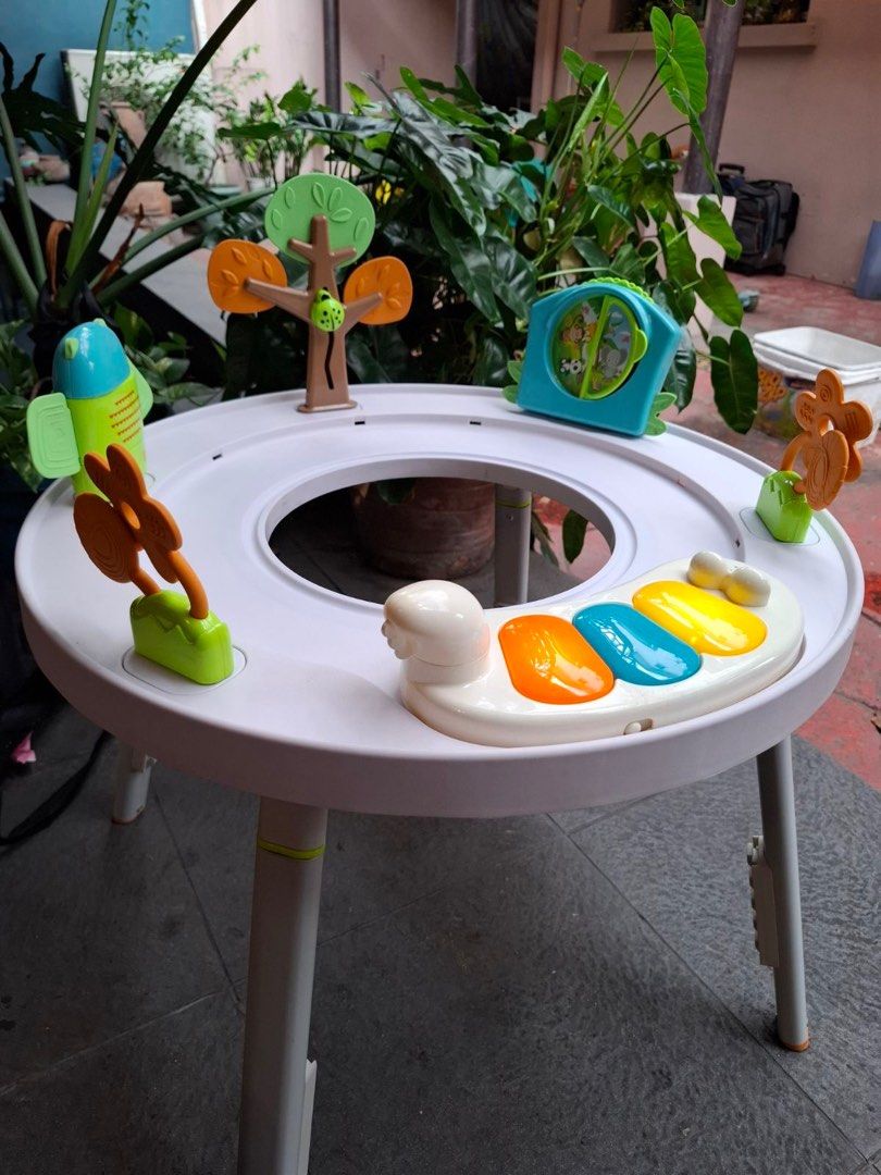 Baby activity table and bouncer (Category: Infant Playtime) located in Taguig. Submitted by joyce.prelovedph (Listing ID 1351865280, Image 1). Description: RFS outgrown Pasig city pick up Bdo or gcash payment .
