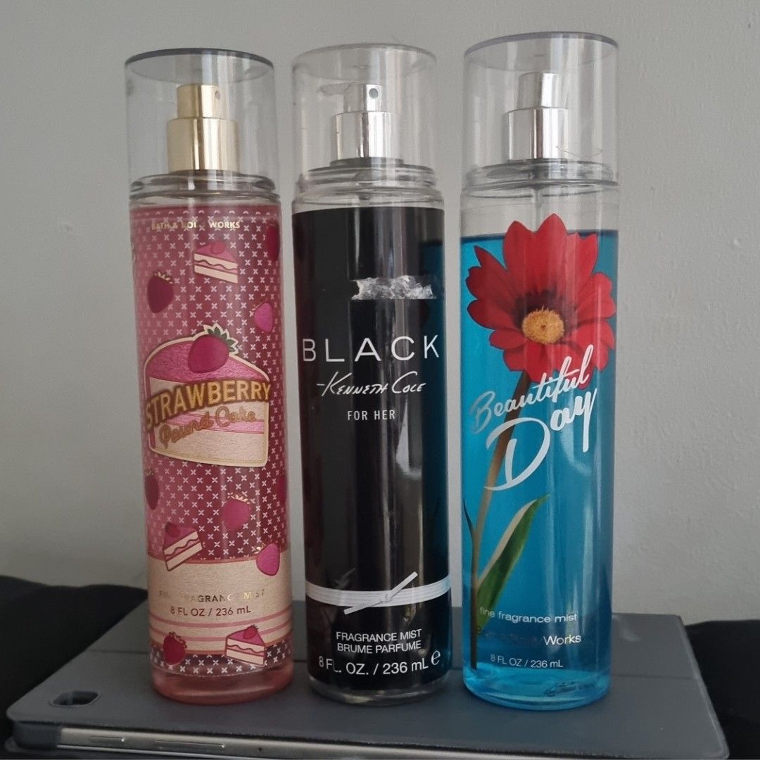 BATH & BODY WORKS FRAGRANCE MISTS (Category: Fragrance & Deodorants) located in Manila. Submitted by ellestyle (Listing ID 1351892269, Image 1). Description: 1,000 take all NOT AVAILABLE: STRAWBERRY POUND CAKE GCash MOP J&T/Lalamove MOD Decluttering items, I can send up close pics of each bottle..