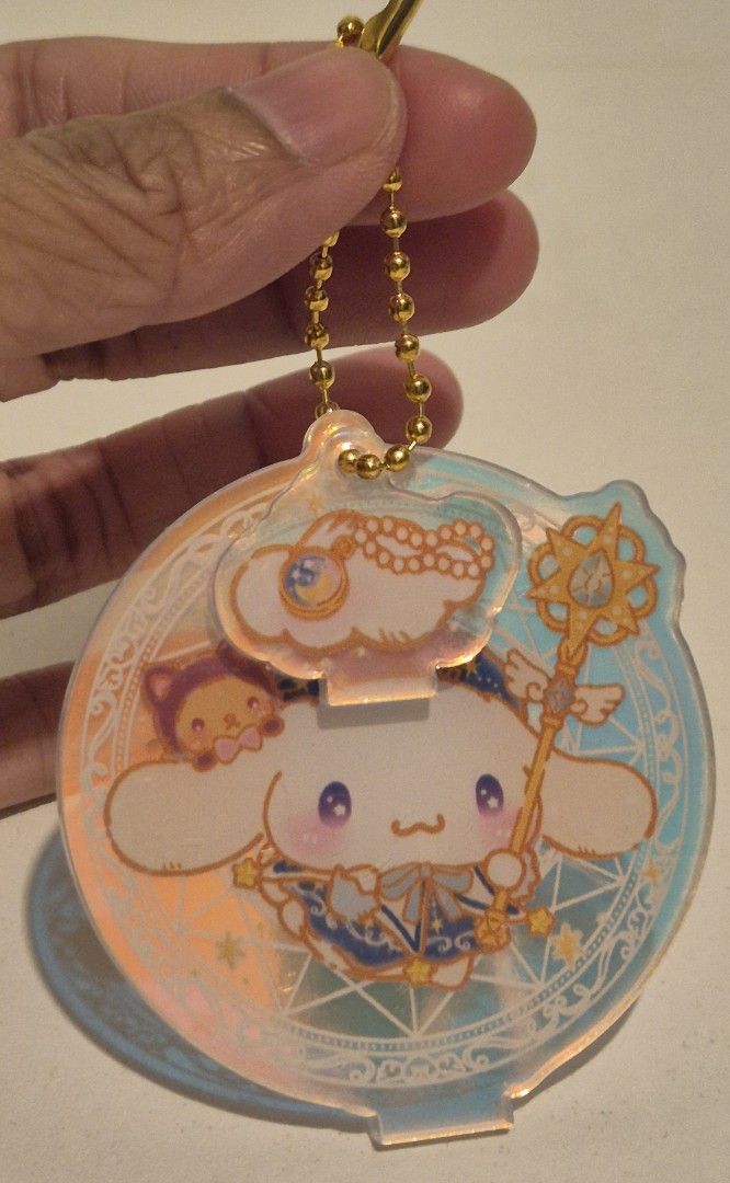 Cinnamoroll acrylic stand & keyring (Category: Character Goods) located in Makati City. Submitted by Vnerrie (Listing ID 1351811332, Image 3). Description: Cinnamoroll acrylic stand and keyring *can be an acrylic stand OR if you put the chain, it's a keyring.