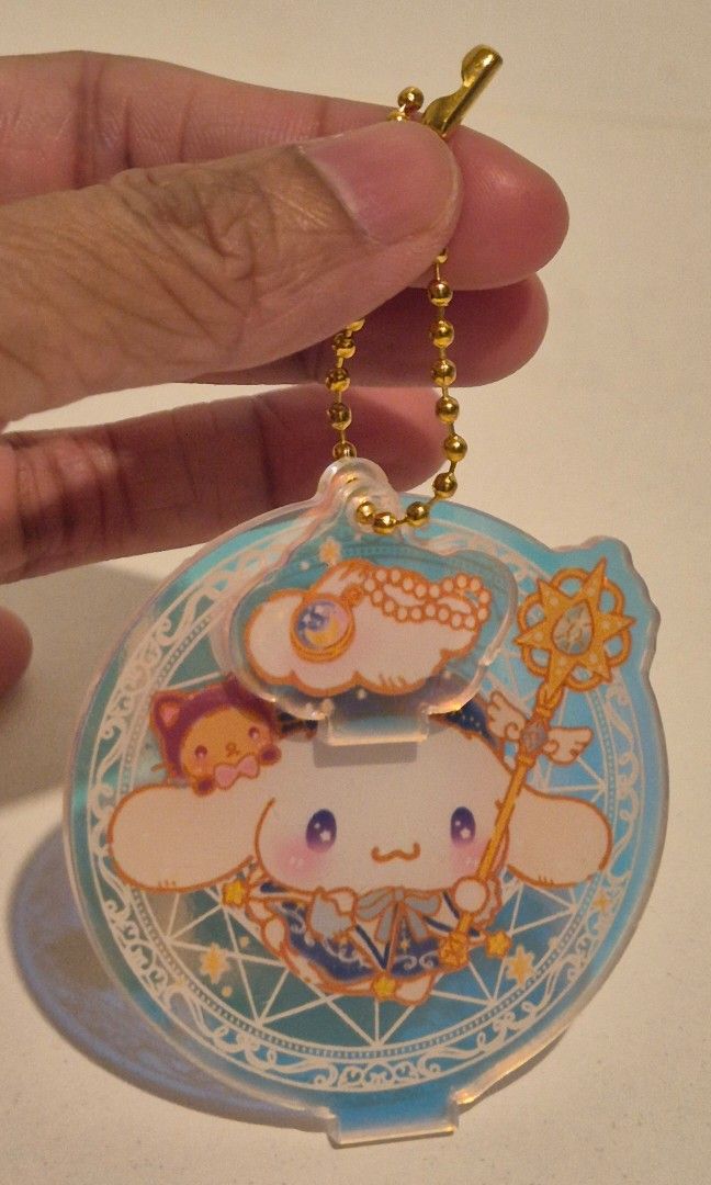 Cinnamoroll acrylic stand & keyring (Category: Character Goods) located in Makati City. Submitted by Vnerrie (Listing ID 1351811332, Image 2). Description: Cinnamoroll acrylic stand and keyring *can be an acrylic stand OR if you put the chain, it's a keyring.