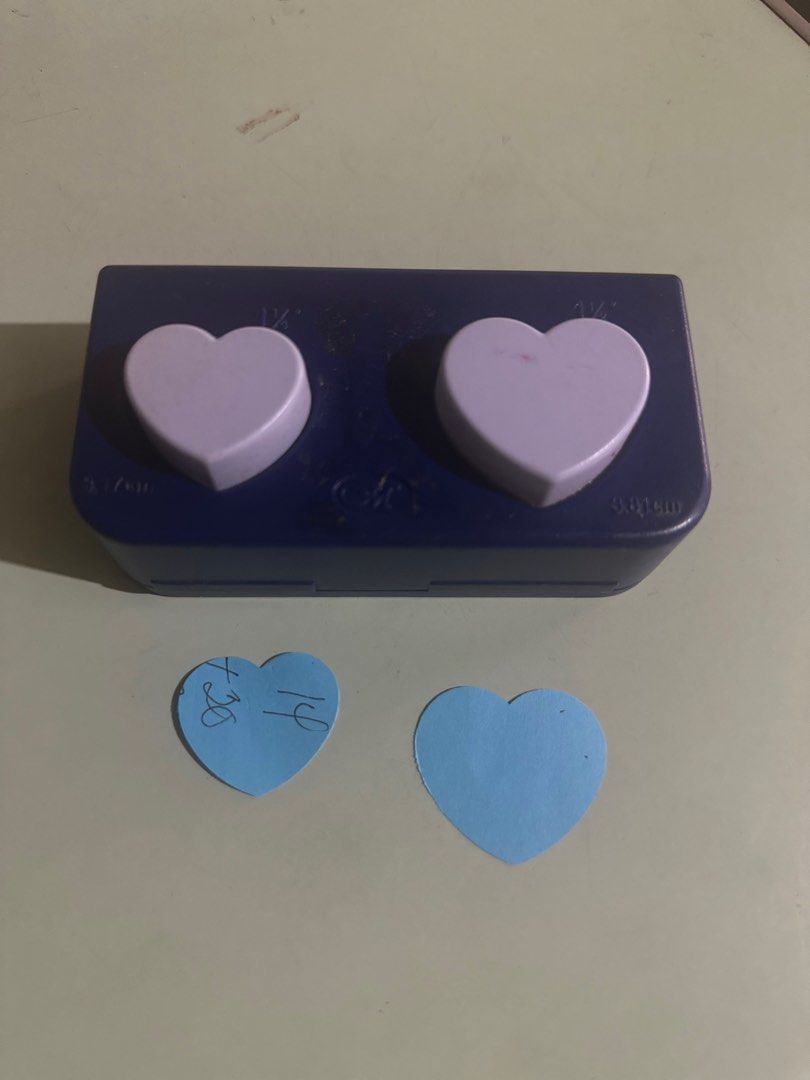 Heart Puncher (Category: Craft Supplies & Tools) located in Manila. Submitted by arahazelnut (Listing ID 1351851233, Image 1). Description: Heart shaped puncher Used Rfs: no longer into scrapbooks Meet-up place: SM sta. Mesa .