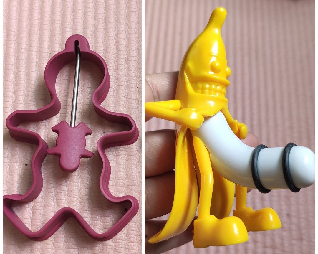 KITCHEN TOOLS (Category: Other Kitchenware & Tableware) located in Rizal. Submitted by baltiq (Listing ID 1351812938, Image 1). Description: take all these kitchen tools 👉2 silicone pancake, egg, burger mold 👉1 pc. unique(humor) banana wine bottle stopper 📌bought but never used 💰MOP: GCash.