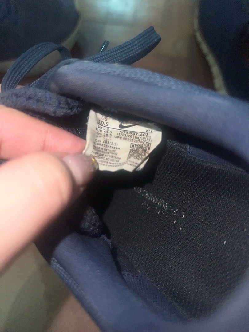 Nike React Infinity Run Flyknit 2 Blue (Category: Sneakers) located in Mandaluyong City. Submitted by ynnlvrs (Listing ID 1351912207, Image 3). Description: - In good condition (but has some flaws - tongue logo has sort of faded left shoe & some paint stain in the side soles of both shoes) - Bought 2021 - No box - SIZE: 10.5 Mop: Gcash Mandaluyong, Metro Manila.