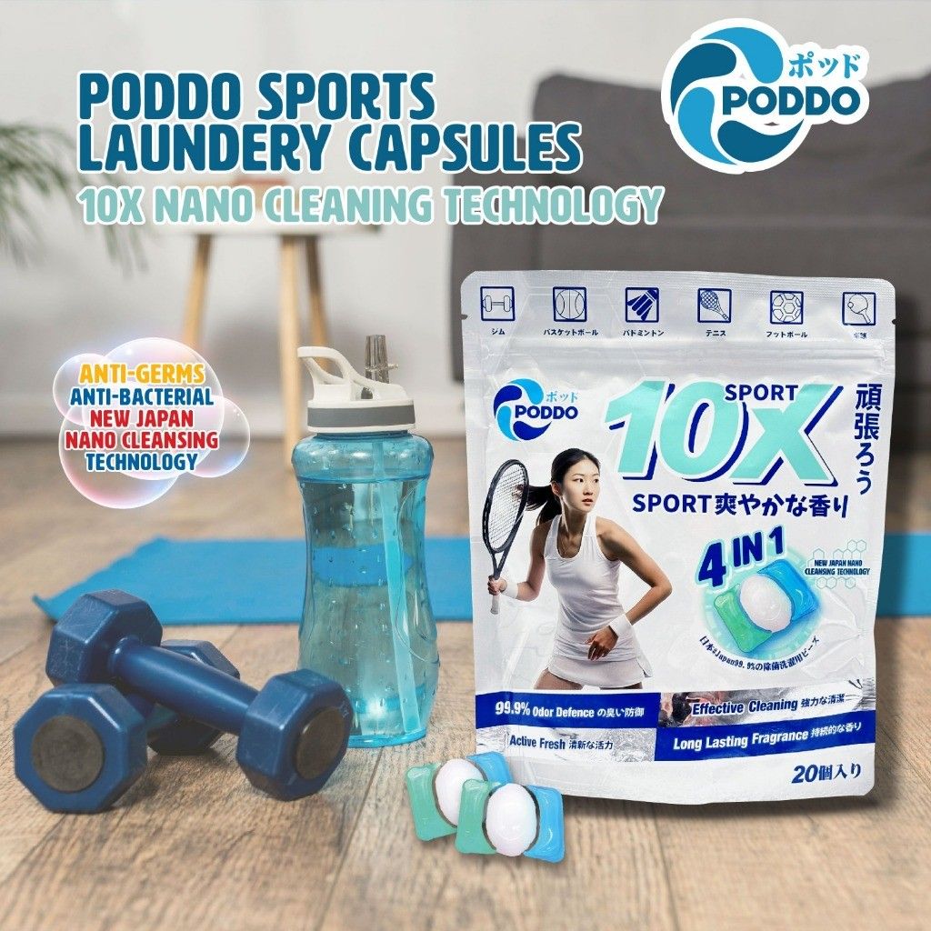 Poddo Design Poddo sports bio enzymes laundry capsule refill pack active fresh 4 in ...