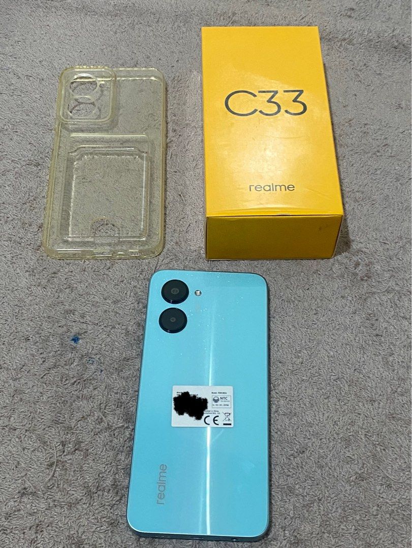 REALME C33 4GB+64GB Aqua Blue (Category: Realme) located in Makati City. Submitted by declutterteacher (Listing ID 1351834481, Image 1). Description: 💙 no android charger included 💙 with free clear case 💙 no scratches and dents 💙lady owned .