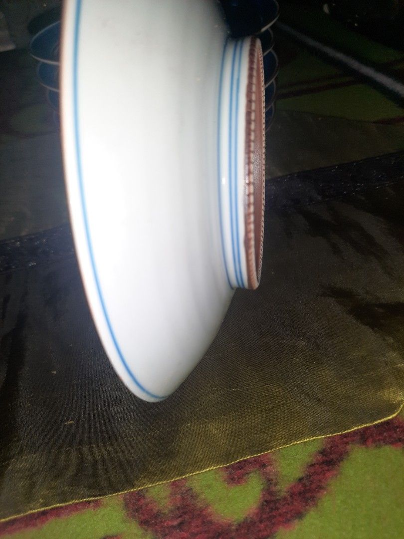 Saucer ceramic 6.5" blue white footed back stamp per pc (Category: Dinnerware & Cutlery) located in Manila. Submitted by luckycharm_215 (Listing ID 1351924802, Image 2). Description: per pc or take all for less.
