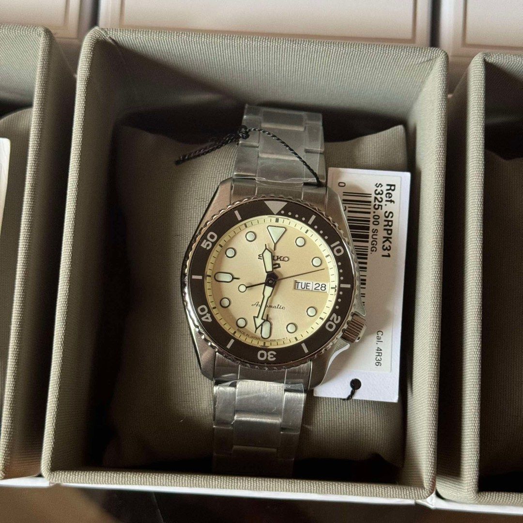 SEIKO SRPK SERIES 38mm (Category: Luxury Watches) located in Quezon City. Submitted by rcstny (Listing ID 1351811304, Image 2). Description: ONHAND! SEIKO SRPK SERIES 38mm Black, Cream & Teal Colors Original & brand new💯 ₱12,800 only each 🇵🇭.