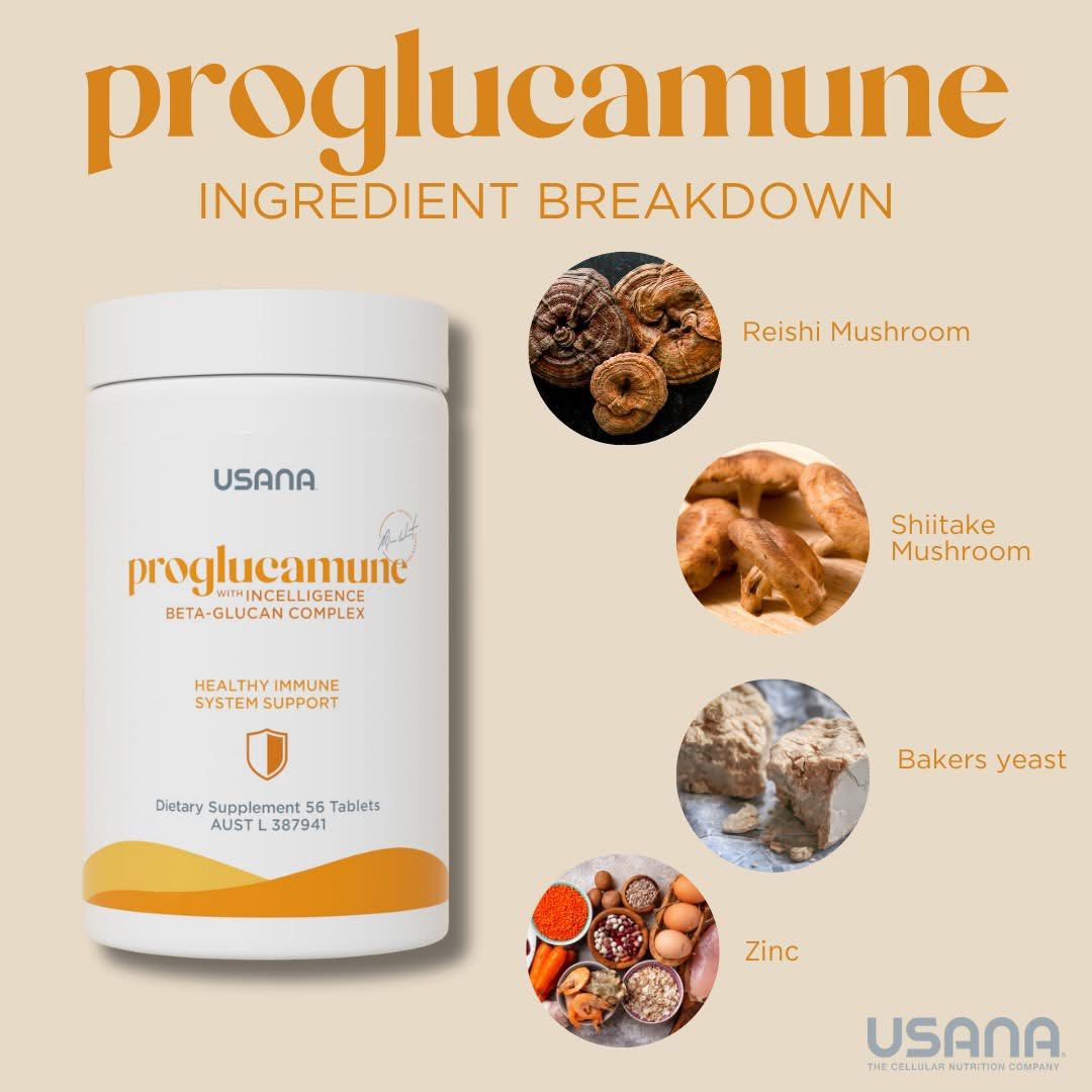 #146 USANA Proglucamune靈芝菌絲體精華®-100% Authentic From USANA Singapore (Category: Vitamins & Supplements) located in Singapore. Submitted by zotelier1 (Listing ID 1351782999, Image 3). Description: USANA Proglucamune 靈芝菌絲體精華® 100% Authentic From USANA Singapore Convenient immune-support supplement with zinc and the InCelligence Beta-Glucan Complex 56 Tablets/Bottle Body Benefits Immune HealthImmune Health More Information Proglucamune combines antio