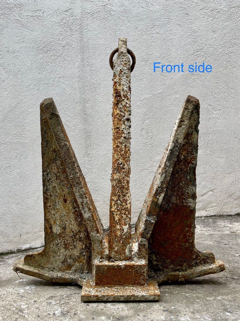 Vintage ship anchor (Category: Vintage Collectibles) located in Marikina City. Submitted by sam_illano (Listing ID 1351958870, Image 3). Description: Retired ship anchor still in great condition perfect for mancave or bar / resort accent. Dimensions: 36” length x 44” height x 16” width Super heavy, weights 150 kgs approx and needs 4 people to lift and transport. Price is P45,000, Marikina area. Thank you! .