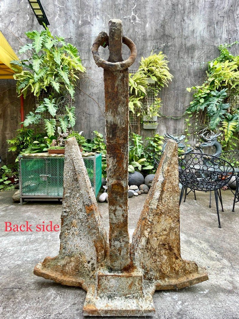 Vintage ship anchor (Category: Vintage Collectibles) located in Marikina City. Submitted by sam_illano (Listing ID 1351958870, Image 2). Description: Retired ship anchor still in great condition perfect for mancave or bar / resort accent. Dimensions: 36” length x 44” height x 16” width Super heavy, weights 150 kgs approx and needs 4 people to lift and transport. Price is P45,000, Marikina area. Thank you! .