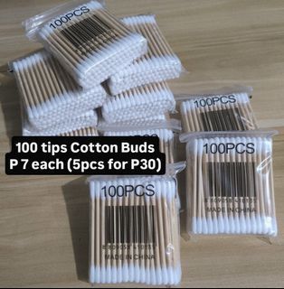 100 tips wooden cotton buds