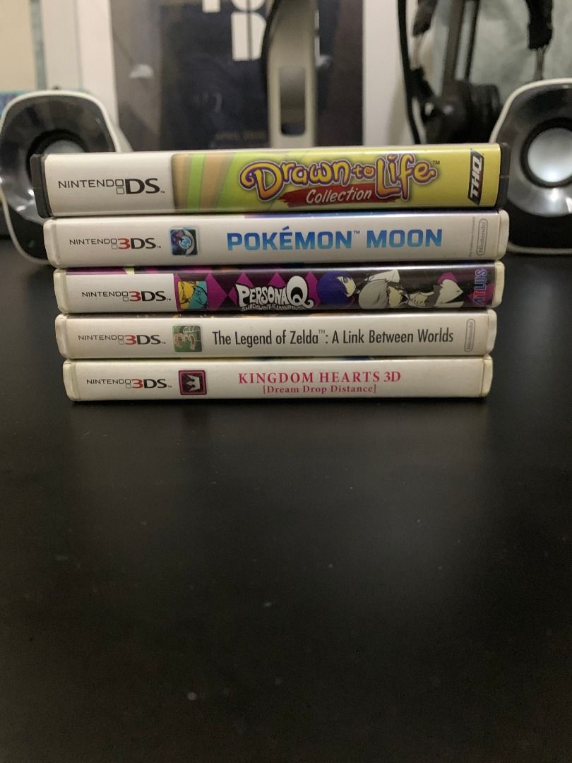 3DS Games + 1 DS Game (Category: Nintendo) located in Paranaque City. Submitted by sourempire (Listing ID 1351969779, Image 1). Description: Various 3DS (and one DS) Games All Games are same price: Kingdom Hearts Dream Drop Distance Persona Q - SOLD Legend of Zelda: Link Between Worlds - SOLD Pokemon Moon Drawn to Life Collection.