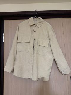 杏色 卡其 寬鬆感 燈芯絨恤衫外套64220094754819110