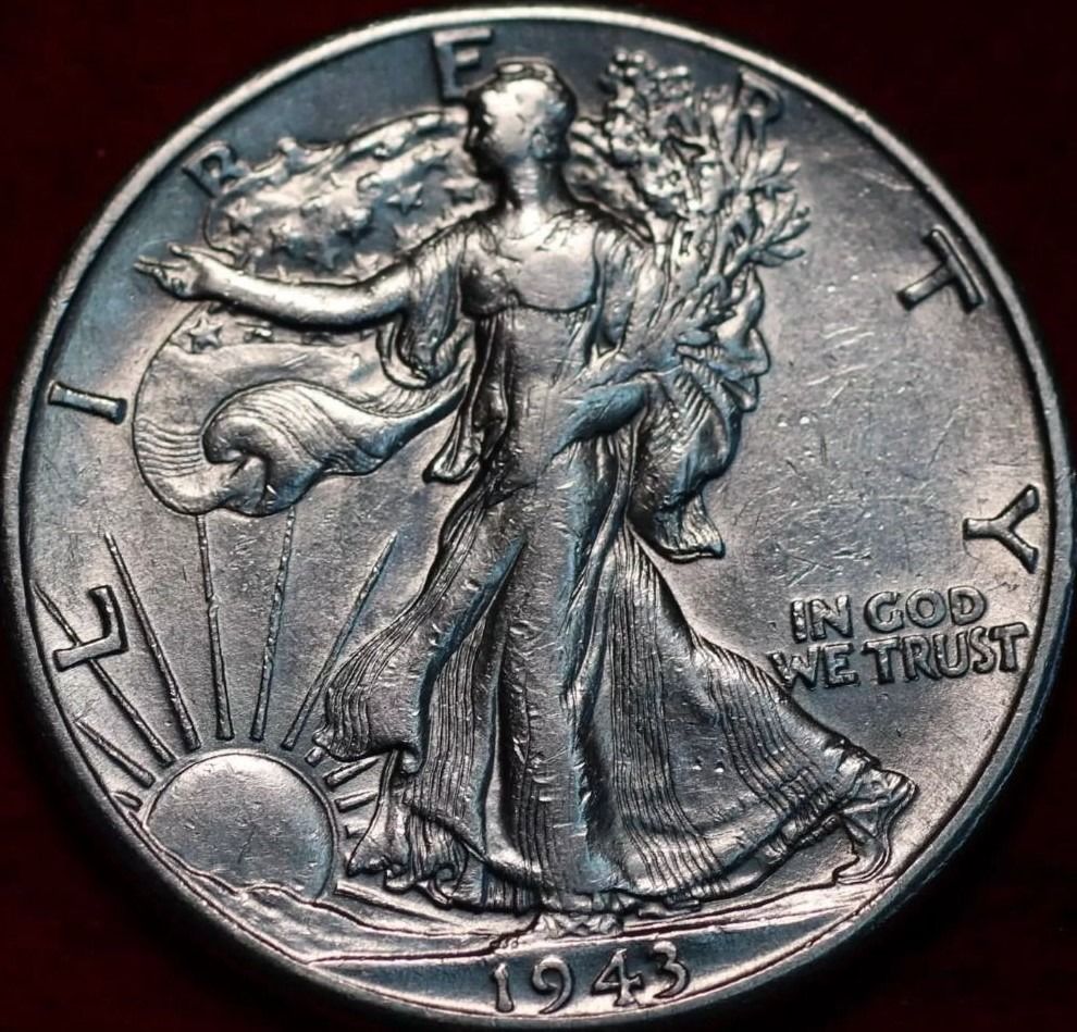 美國USA Walking Liberty 50 cents - 1943 (UNC) 銀幣, 興趣及遊戲, 收藏品及紀念品, 錢幣-  Carousell