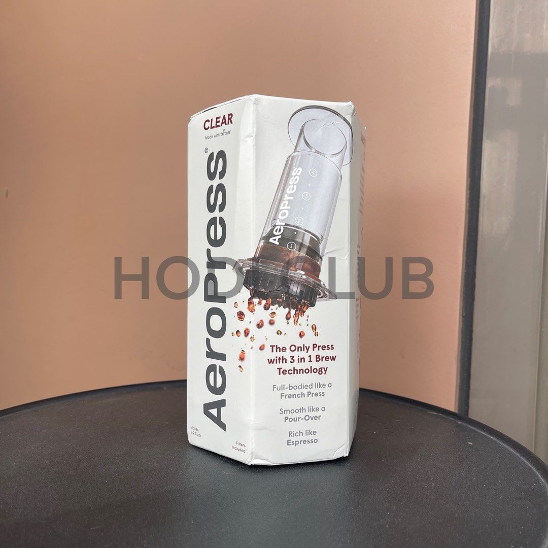 AeroPress Clear Coffee Press (Category: Coffee Machines & Makers) located in Manila. Submitted by hodlclub (Listing ID 1352038995, Image 1). Description: Brand new and sealed Original from USA 🇺🇸.