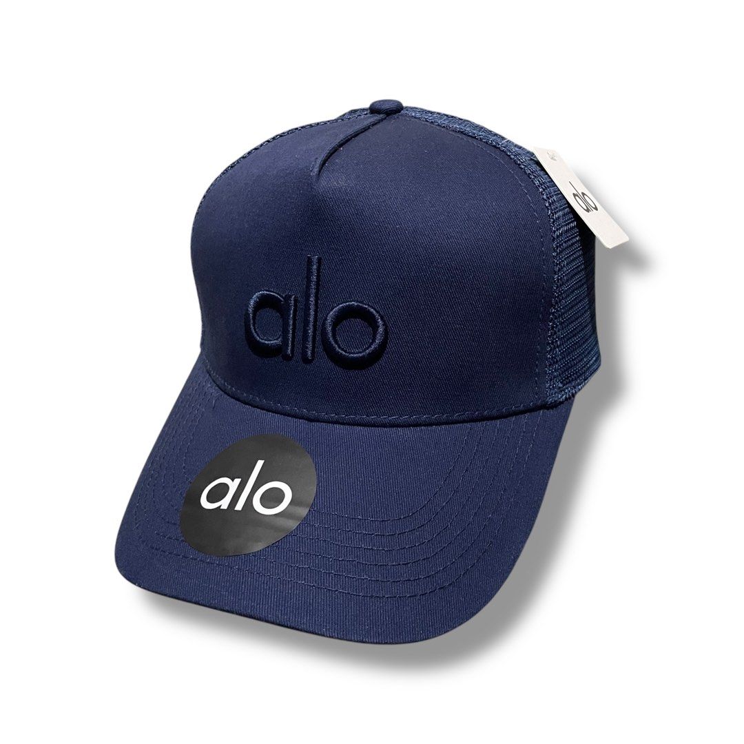 Alo Yoga District Trucker Cap (navy) (Category: Caps & Hats) located in Marikina City. Submitted by 1800shelves (Listing ID 1351972835, Image 1). Description: Alo Yoga District Trucker Hat (navy) Brand new with tag One size fits all - adjustable 🏷️ P 1,499 PM for more details. Tags: Alo, alo yoga, alo cap.