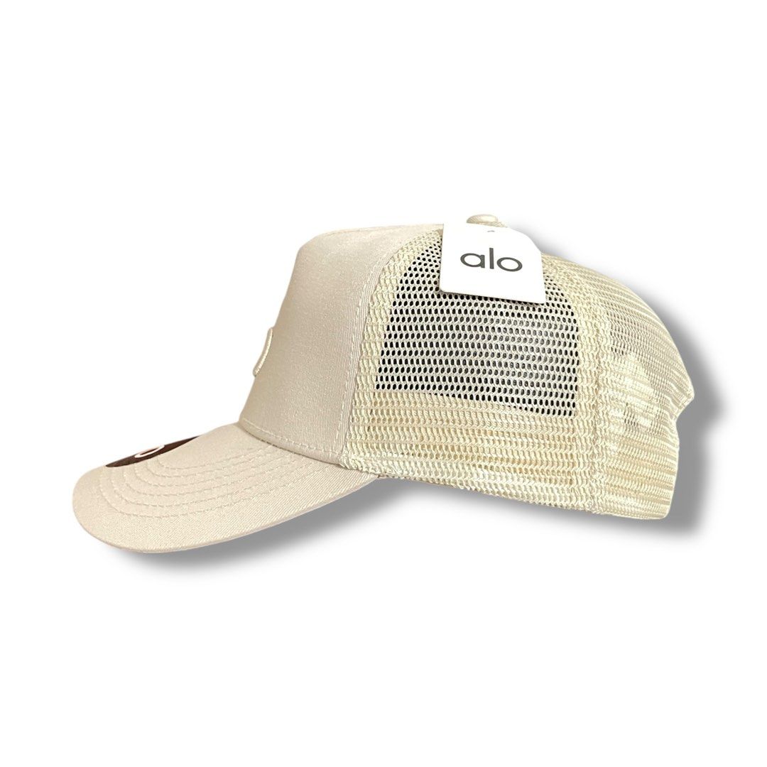 Alo Yoga District Trucker Cap (beige) (Category: Caps & Hats) located in Marikina City. Submitted by 1800shelves (Listing ID 1351973377, Image 3). Description: Alo Yoga District Trucker Hat (beige) Brand new with tag One size fits all - adjustable 🏷️ P 1,499 PM for more details. Tags: Alo, alo yoga, alo cap.