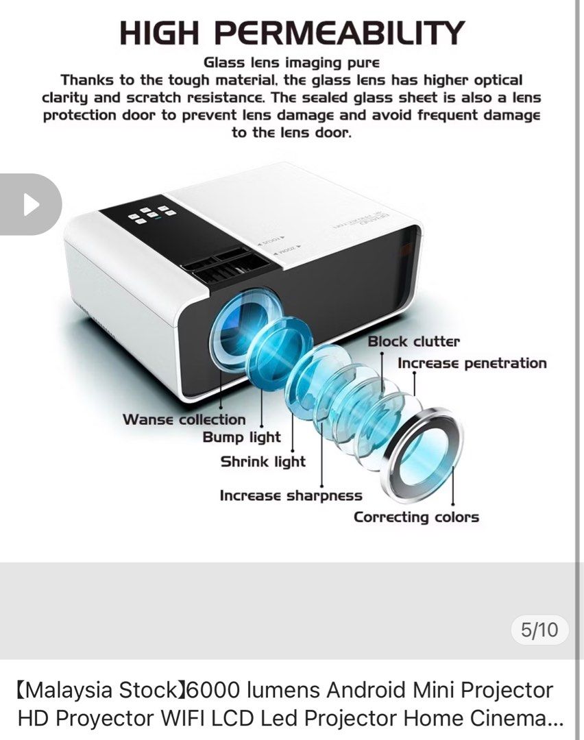 Android Mini Projector (Android Version) (Category: Projectors) located in Ampang. Submitted by nfmj15 (Listing ID 1352147036, Image 3). Description: ⚜️Only use 2 times. Still like new, as good as new 👍 💠Can negotiate the price ⚜️Bought for RM350.