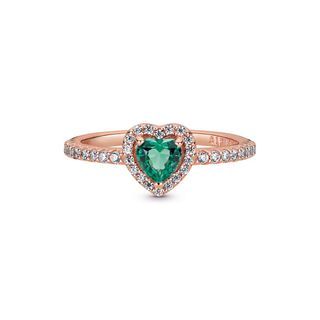RUSH - BN Pandora Elevated Heart Green Rose Gold 14k bought on website