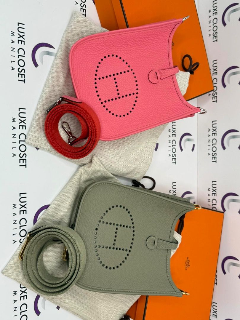BRAND NEW HERMES TPM PINK (Category: Luxury Bags & Wallets) located in Las Pinas. Submitted by happystar_cac724 (Listing ID 1352090850, Image 2). Description: Brand New Hermes TPM Color : Rose Azalea with Rouge Pivoine strap Comes complete with dustbag, box ,paperbag and store receipt AUTHENTICITY GUARANTEED!!! DISCLAIMER ‼️ LUXE CLOSET MANILA is not affiliated or in any way connected with the brands posted in our page. All TRADEMARKS belongs to 