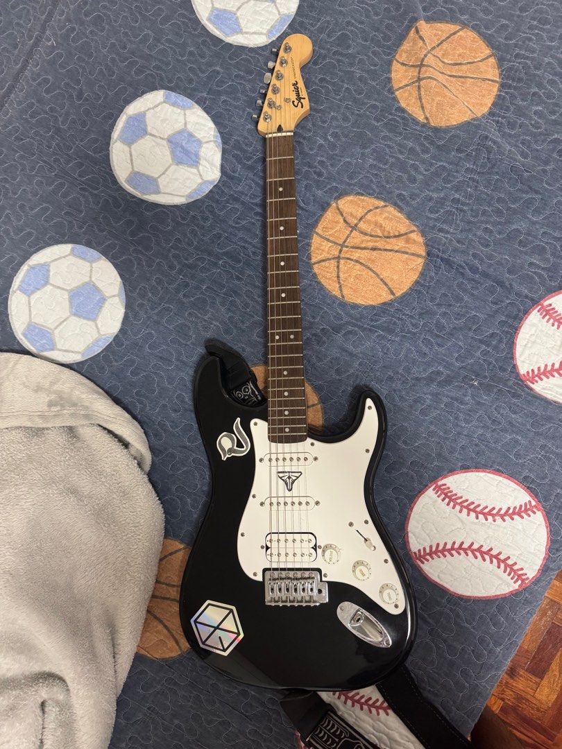 FOR SALE SQUIRE BY FENDER STRATOCASTER ELECTRIC GUITAR (Category: Musical Instruments) located in Quezon City. Submitted by untalandominic894 (Listing ID 1351987103, Image 1). Description: Bought this at JB MUSIC RFS: not using anymore/busy sa school po.