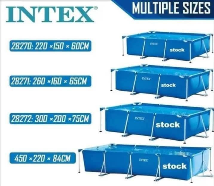 INTEX RECTANGULAR FRAME POOL (Category: Announcements) located in Manila. Submitted by adrianepad78785 (Listing ID 1352098608, Image 1). Description: FOR SALE! INTEX RECTANGULAR FRAME POOL 220x150x60CM - 4,000 260x160x65CM - 4,500 300x200x75CM - 5,500 450x220x84CM - 9,500 COD + SHIPPING FEE VIA LALAMOVE OPEN FOR WHOLESALE.