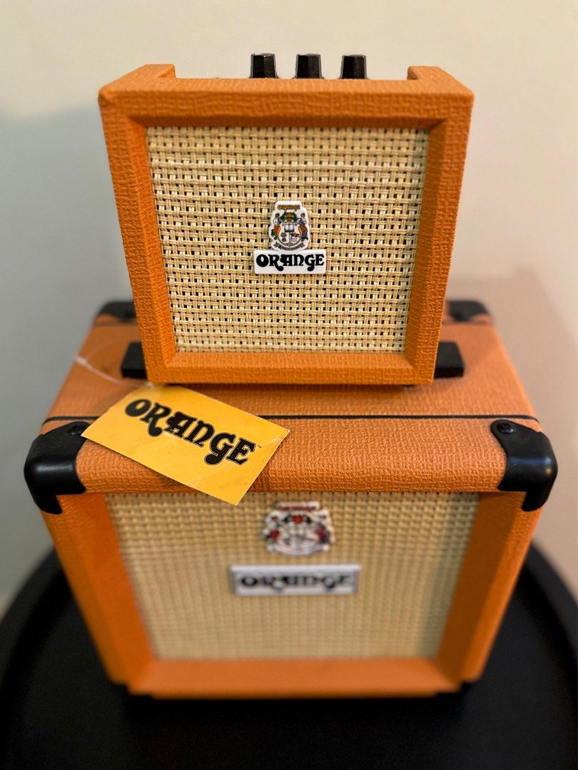 Orange Crush Mini Amp + Micro Terror Cabinet (Category: Soundbars, Speakers & Amplifiers) located in Quezon City. Submitted by penguinco (Listing ID 1352145903, Image 2). Description: can be sold separately! used this as a more budget-friendly micro terror combo🤘😬 🍊orange crush mini combo amp (₱3500, if separately) - 3-watt electric guitar amp - portable, can bring anywhere - powered by 9v battery (included) or 9v dc adapter (center negative) 