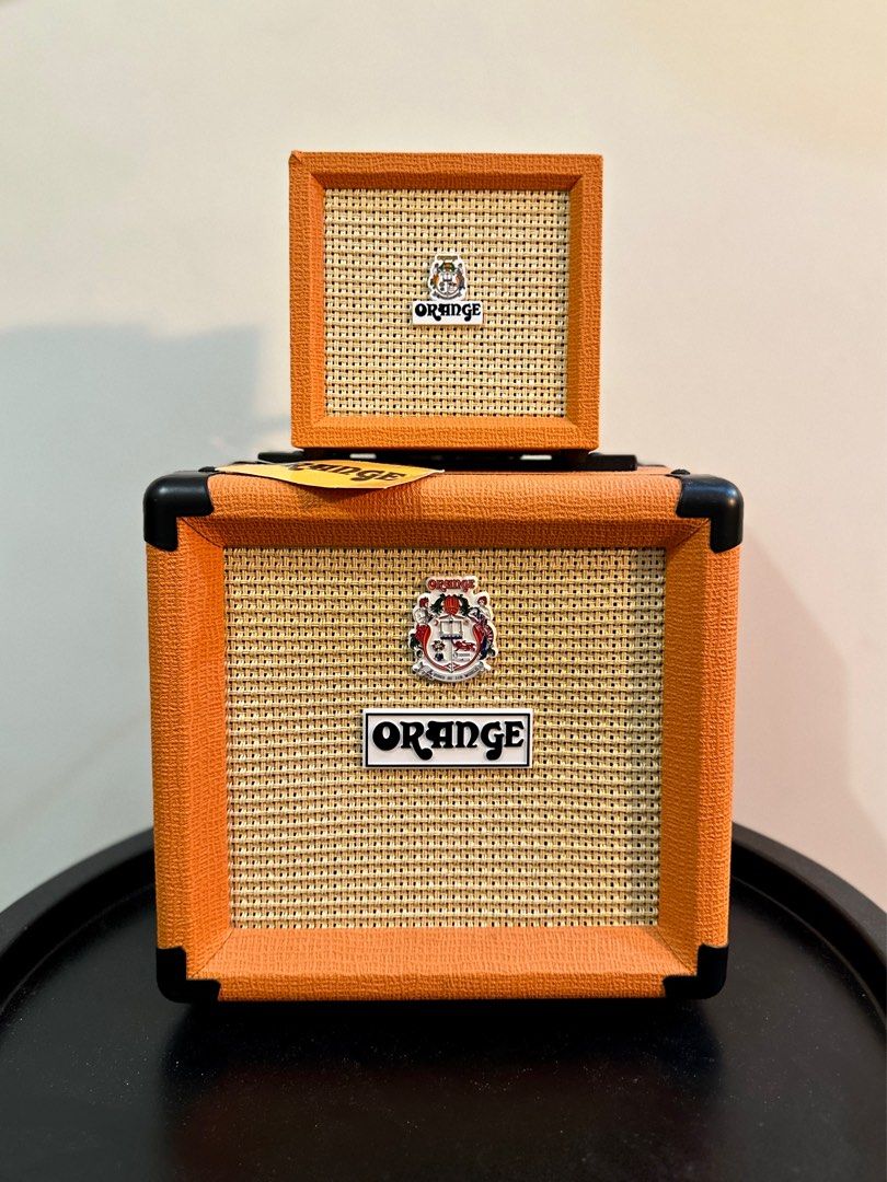 Orange Crush Mini Amp + Micro Terror Cabinet (Category: Soundbars, Speakers & Amplifiers) located in Quezon City. Submitted by penguinco (Listing ID 1352145903, Image 1). Description: can be sold separately! used this as a more budget-friendly micro terror combo🤘😬 🍊orange crush mini combo amp (₱3500, if separately) - 3-watt electric guitar amp - portable, can bring anywhere - powered by 9v battery (included) or 9v dc adapter (center negative) 