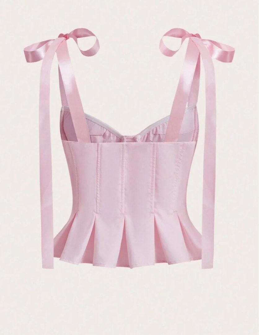 Tie Shoulder Peplum Bustier Cami Top (Category: Sleeveless) located in Manila. Submitted by k4eli (Listing ID 1351988656, Image 2). Description: With side zipper.