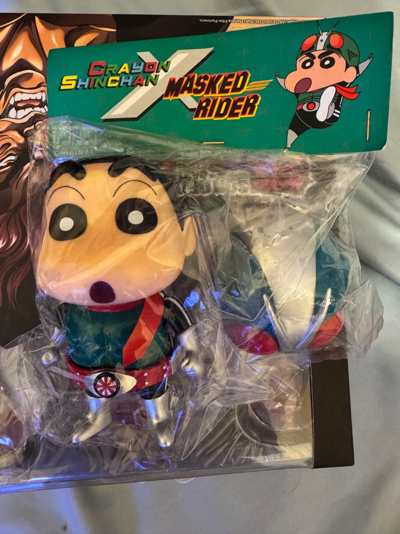 Mask Rider Chin Chan 賞味期限 蠟筆小新 幪面超人 CRAYON SHINCHAN × MASKED RIDER V1 SOFT VINYL, 興趣及遊戲, 玩具 ...