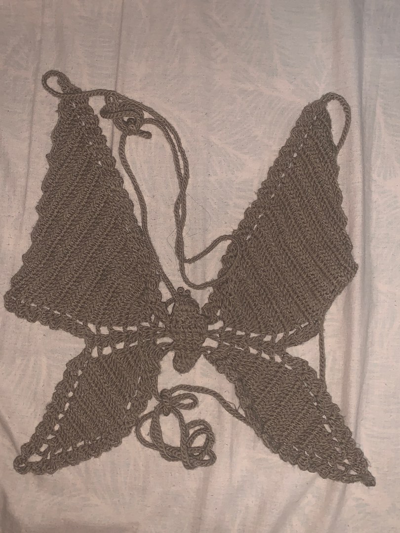 Chocolate Brown Crochet Buckle Top