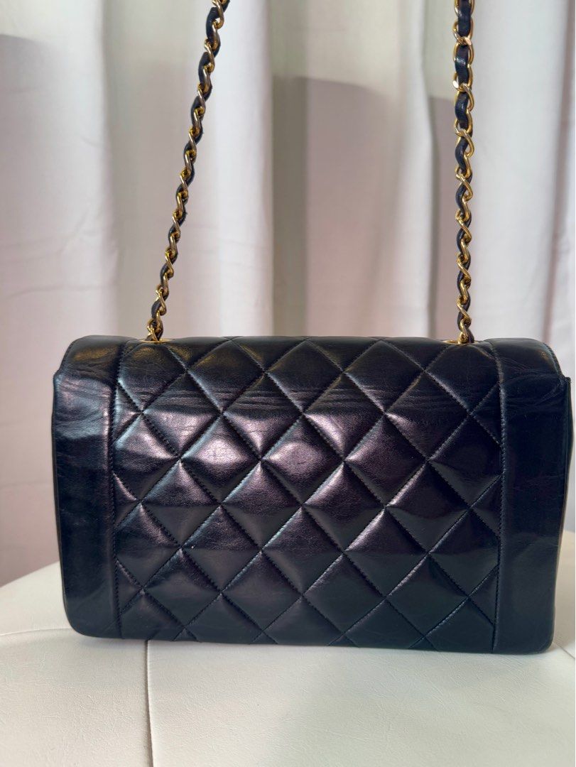 Chanel Diana Medium Lambskin Vintage (Category: Luxury Bags & Wallets) located in San Juan City. Submitted by urbanvintagesquad (Listing ID 1355699161, Image 3). Description: Condition: GOOD. This previously owned and used item is in good condition with minimal signs of use. This may include fading of material or plating and scratches. Rank AB With Authenticity Card, Dustbag Hologram intact Product measurements Depth 7 cm Height 16 cm Width 25 cm
