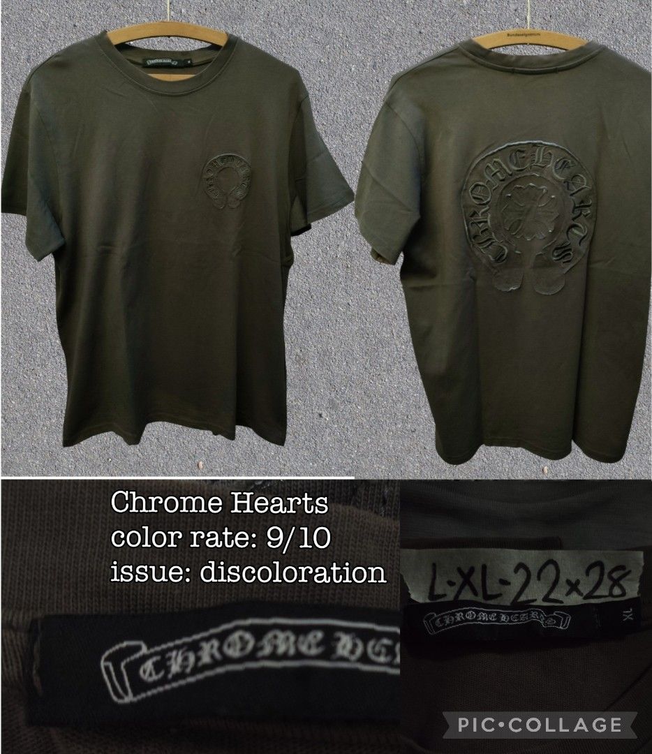 Chrome Hearts large to xl (Category: Tshirts & Polo Shirts ) located in Davao. Submitted by alllook (Listing ID 1329762834, Image 1). Description: width 22 length 27 issue cut tag may faded na part pero parang design nya yata..