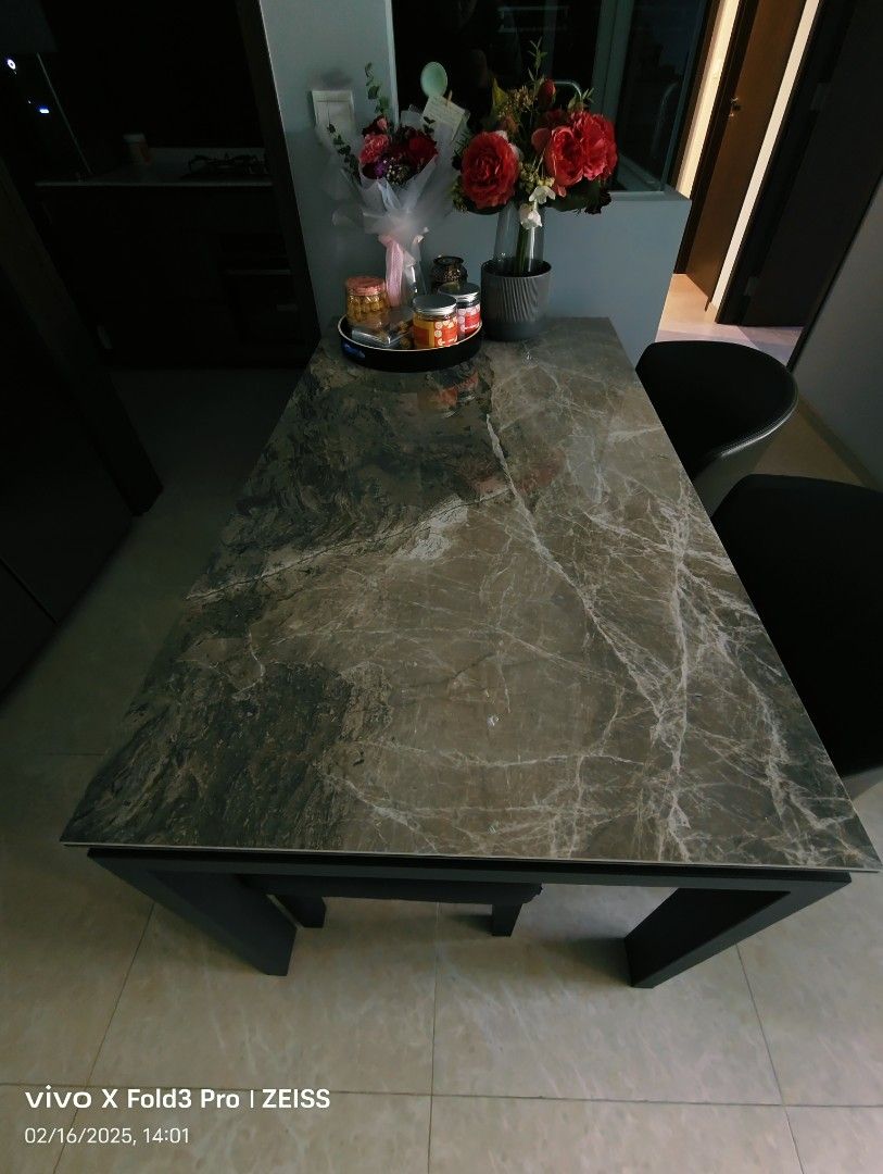 dining table (Category: Tables & Sets) located in Singapore. Submitted by zantious (Listing ID 1355802303, Image 2). Description: selling dining table only rarely used as we usually have dinner at sofa area. table has no visible scratches. L: 1350mm x W: 750mm.