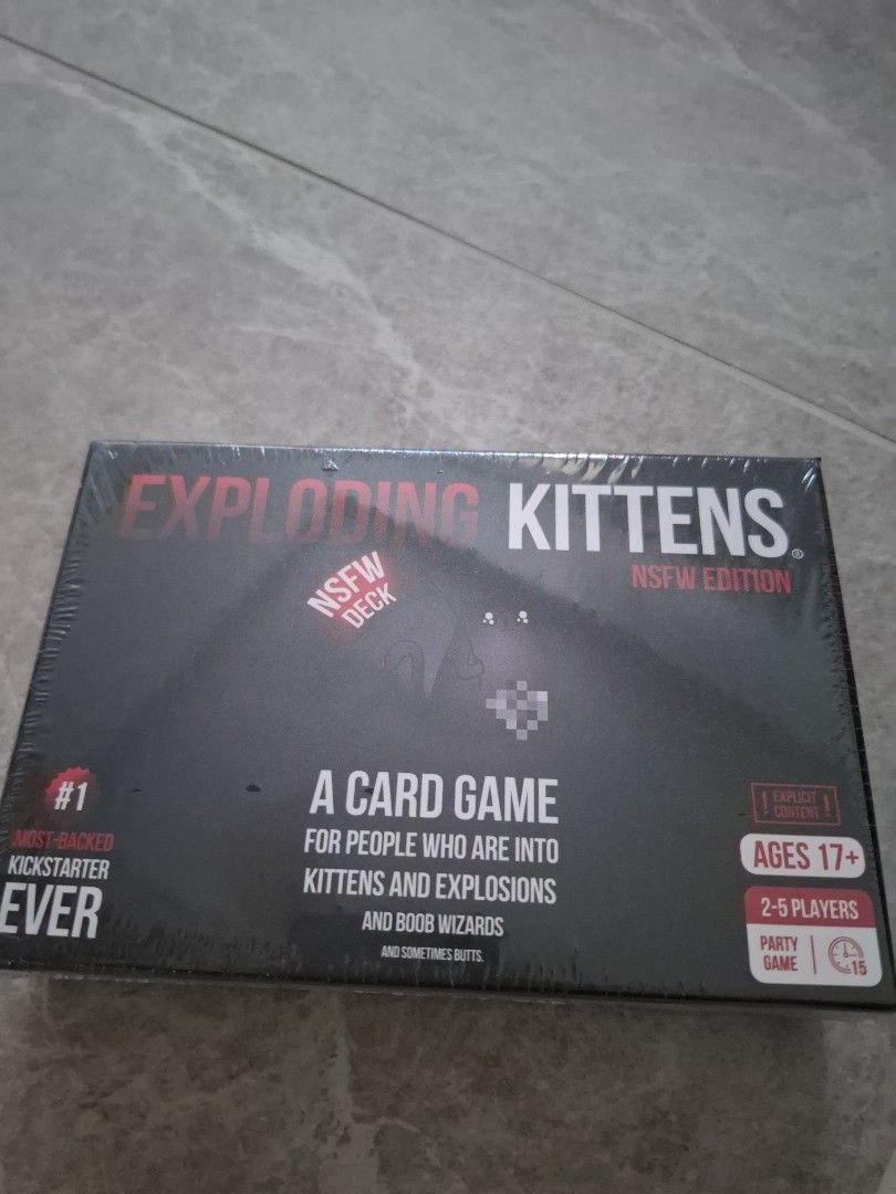 Exploding kittens (nsfw) (Category: Board Games & Puzzles) located in Singapore. Submitted by huzzah1 (Listing ID 1355754153, Image 1). Description: brand new never opened.