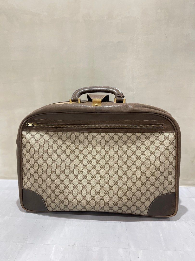 Gucci mono travel suitcase (Category: Luxury Bags & Wallets) located in Marikina City. Submitted by papichulongs_closet (Listing ID 1355816731, Image 3). Description: Gucci gg mono classic suitcase Authentic Pristine condition (barely used) Rank A No major issues (minor flaw) Good for travel with gucci lock (complete keys) 50k only .