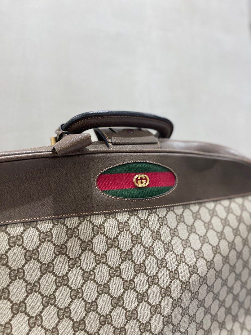 Gucci mono travel suitcase (Category: Luxury Bags & Wallets) located in Marikina City. Submitted by papichulongs_closet (Listing ID 1355816731, Image 2). Description: Gucci gg mono classic suitcase Authentic Pristine condition (barely used) Rank A No major issues (minor flaw) Good for travel with gucci lock (complete keys) 50k only .