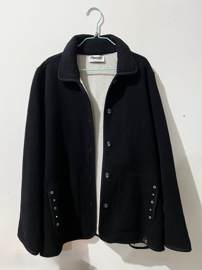 REPORTAGE VINTAGE WOOL JACKET (Category: Coats, Jackets and Outerwear) located in Baguio. Submitted by blackcode1215 (Listing ID 1355795435, Image 1). Description: (All items are slightly used but in good condition) REPORTAGE VINTAGE WOOL JACKET Size: Large Color: Black Dime: L- 30” W- 21” Price: 450 +sf Location: Baguio City Dropping Area: 2007 2nd floor Maharlika Bldg. For shipping: J&T (nationwide) Mode of payment: Gcash (mine now, pay now) Dm