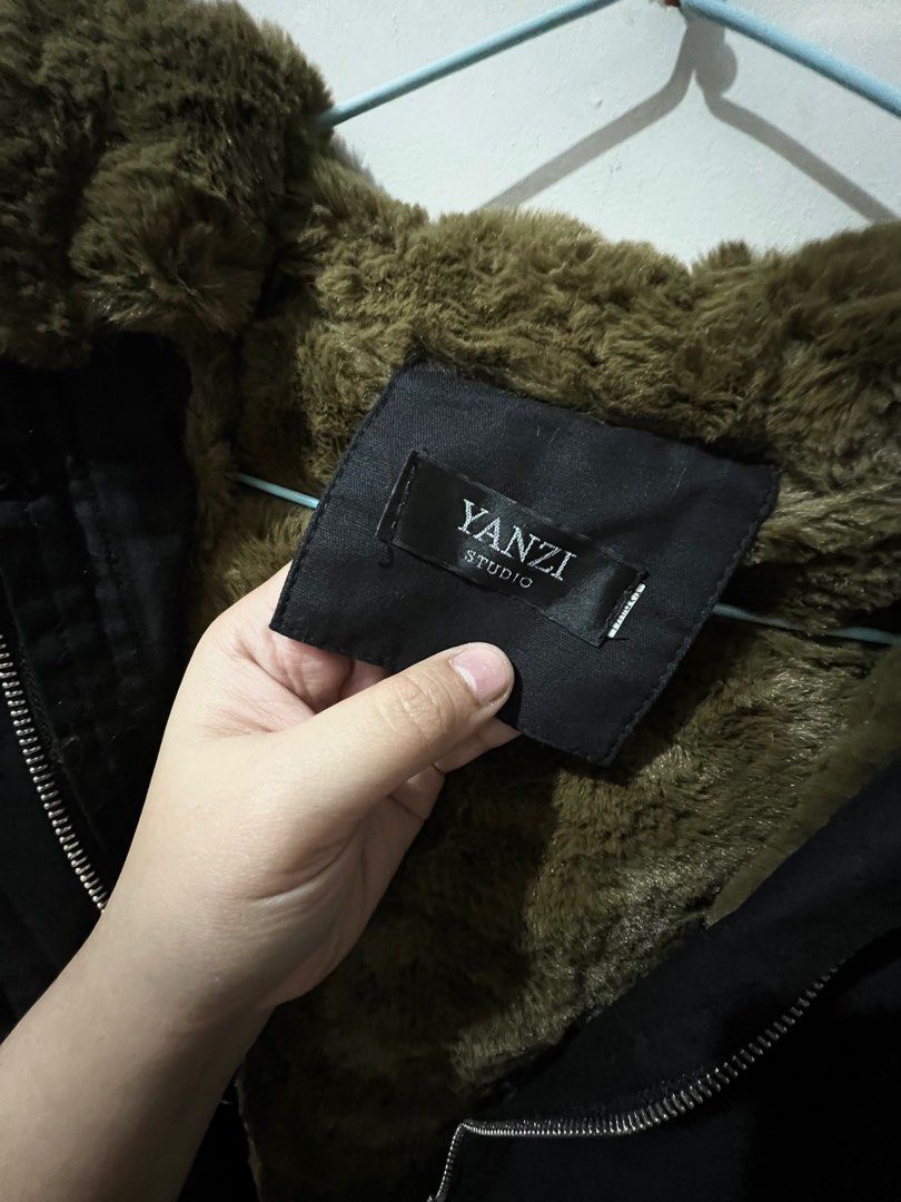 YANZI STUDIO HOODED FAUX FUR JACKET (Category: Coats, Jackets and Outerwear) located in Baguio. Submitted by blackcode1215 (Listing ID 1355794784, Image 3). Description: (All items are slightly used but in good condition) YANZI STUDIO HOODED FAUX FUR JACKET Size: Large Color: Black Dime: L- 24” W- 22” Price: 650 +sf Location: Baguio City Dropping Area: 2007 2nd floor Maharlika Bldg. For shipping: J&T (nationwide) Mode of payment: Gcash (mine now,