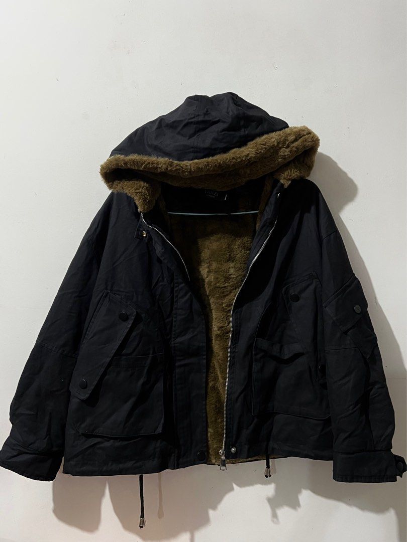 YANZI STUDIO HOODED FAUX FUR JACKET (Category: Coats, Jackets and Outerwear) located in Baguio. Submitted by blackcode1215 (Listing ID 1355794784, Image 2). Description: (All items are slightly used but in good condition) YANZI STUDIO HOODED FAUX FUR JACKET Size: Large Color: Black Dime: L- 24” W- 22” Price: 650 +sf Location: Baguio City Dropping Area: 2007 2nd floor Maharlika Bldg. For shipping: J&T (nationwide) Mode of payment: Gcash (mine now,