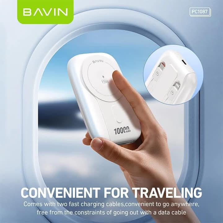 1200 (Category: Chargers) located in Manila. Submitted by iliasjen (Listing ID 1357439257, Image 3). Description: Bavin PC1087 (10000mah) Magnetic Wireless Power Bank Color: Black/ White.