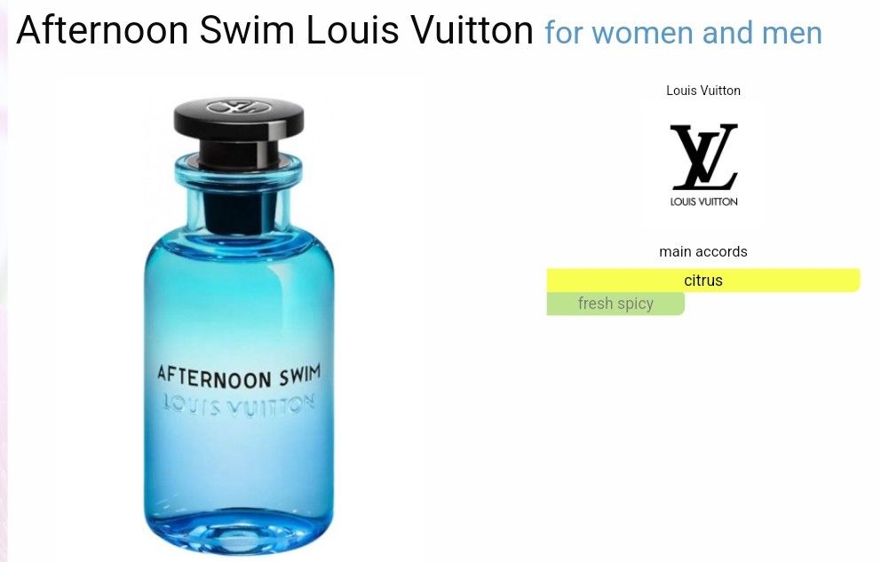 Afternoon Swim by Louis Vuitton (LV), Beauty Personal Care
