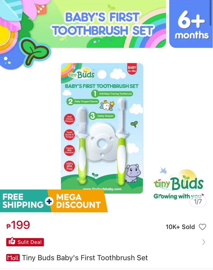 Baby’s toothbrush set (Category: Baby Toiletries & Grooming) located in Makati City. Submitted by suzettte (Listing ID 1357459334, Image 1). Description: RFS: extra.