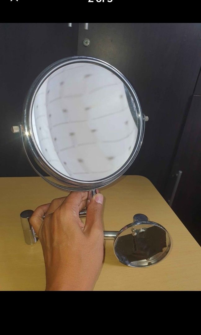 Bathroom Mirror, back to back, regular and zoom retracble. (Category: Mirrors) located in Pasig City. Submitted by edrell (Listing ID 1357564614, Image 2). Description: Used but not abused. Made of quality stainless steel..