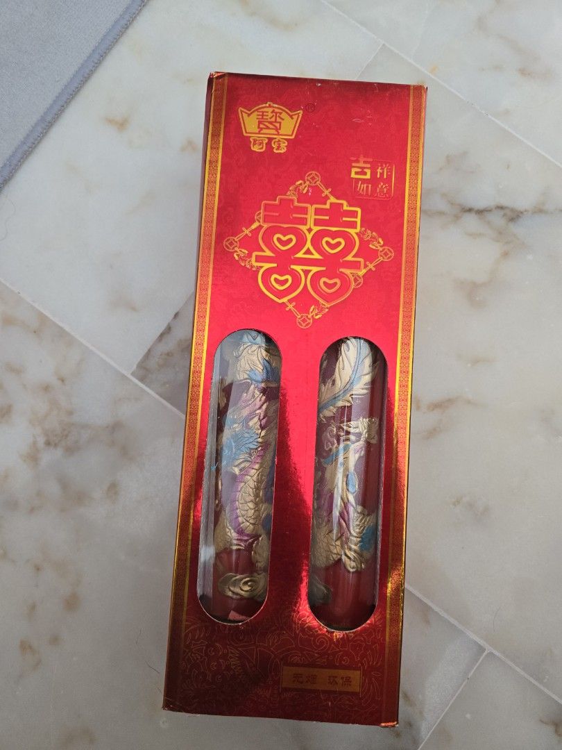 Chinese wedding dragon and phoenix candle